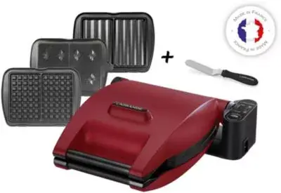 Croque, gaufrier, gaufrette LAGRANGE Premium Gaufres Rouge Mat - Spatule