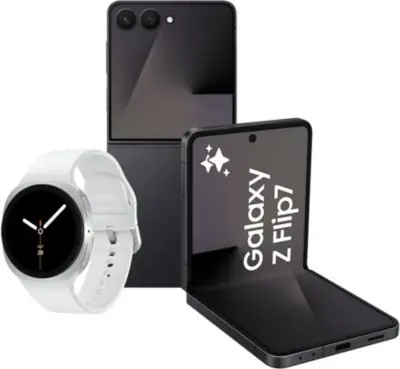 Smartphone SAMSUNG Pack ZFlip7 Noir 256Go+GW8 40mmBT Blanc