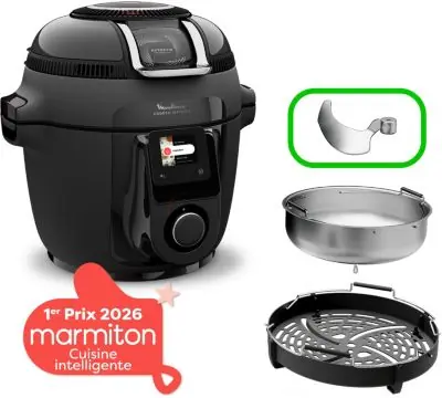 Cookeo MOULINEX Multicuiseur Airfryer Cookeo Infinity avec pale Noir CE9828F0 20 modes de cuisson, 6,5 L
