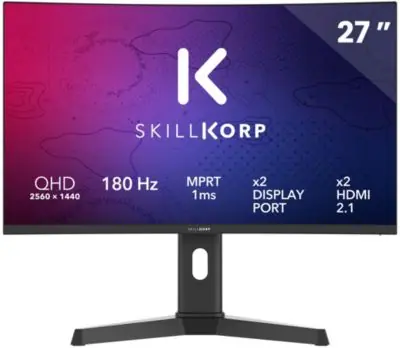 Ecran PC Gamer SKILLKORP M27 27'' Incurvé 1500R WQHD 180Hz Fast VA HDMI 2.1 AMD FreeSync