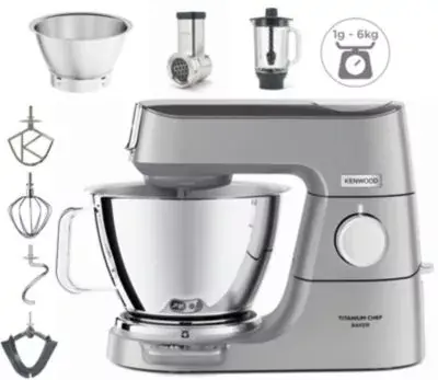 Robot pâtissier KENWOOD KVC85.314SI Titanium Chef Baker Robot pâtissier KENWOOD KVC85.314SI Titanium Chef Baker