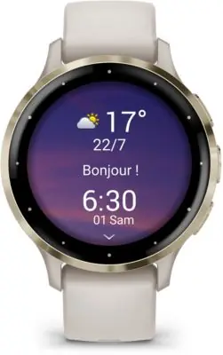 Montre sport GARMIN Venu 3S Sport et santé GPS AMOLED BT 41 mm Blanc