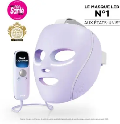 Masque LED SHARK CryoGlow avec rafraîchissement du contour des yeux Lilas