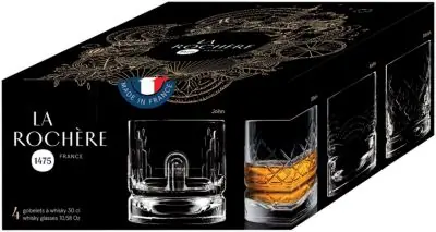 Verre LA ROCHERE de 4 verres a Whisky 30cl Dandy Verre LA ROCHERE de 4 verres a Whisky 30cl Dandy