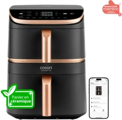 Friteuse sans huile COSORI KOSP0040EUN Turbo Tower Pro Smart, 10,8 L, panier céramique Friteuse sans huile COSORI KOSP0040EUN Turbo Tower Pro Smart, 10,8 L, panier céramique