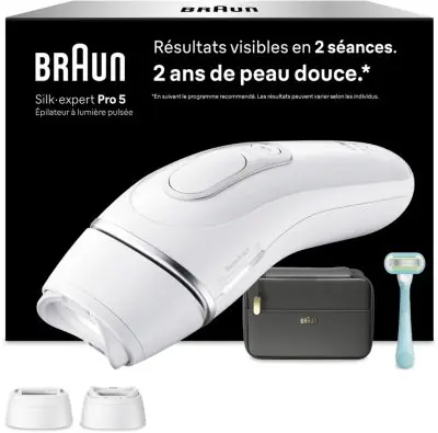 Braun - Epilateur Lumière Pulsée Ipl Pl5234 2 Têtes, 1 Rasoir Gillette Venus, Une Pochette Braun - Epilateur Lumière Pulsée Ipl Pl5234 2 Têtes, 1 Rasoir Gillette Venus, Une Pochette