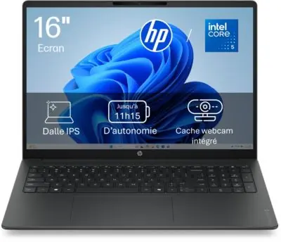 Hp - Ordinateur Portable 16-Bu0091nfx 16 Pouces Intel Core 5 120u 8 Go Ram Ddr5 Ssd 512 Go Hp - Ordinateur Portable 16-Bu0091nfx 16 Pouces Intel Core 5 120u 8 Go Ram Ddr5 Ssd 512 Go