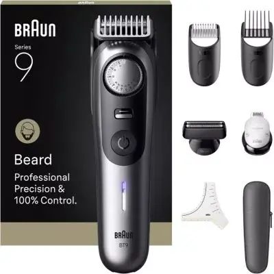 Braun - Tondeuse Barbe Bt9520, Molette Réglable, 50 Hauteurs De Coupe, Précision 0,25 Mm, Autonomie 180 Mn Braun - Tondeuse Barbe Bt9520, Molette Réglable, 50 Hauteurs De Coupe, Précision 0,25 Mm, Autonomie 180 Mn