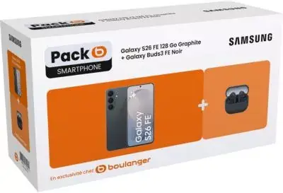 Samsung - Smartphone Pack S26fe 5g128go Graphite + Galaxy Buds 3 Fe Noir