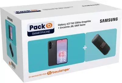 Samsung - Smartphone Pack A37 5g 128go Graphite + Enceinte Jbl Grip Noir