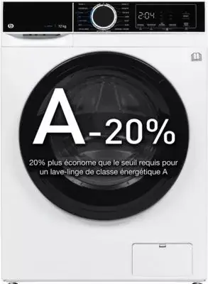 Essentielb - Lave Linge Hublot Elf1214-3b - 12 Kg - 1351 Tr/Min - Classe A - Moteur Induction