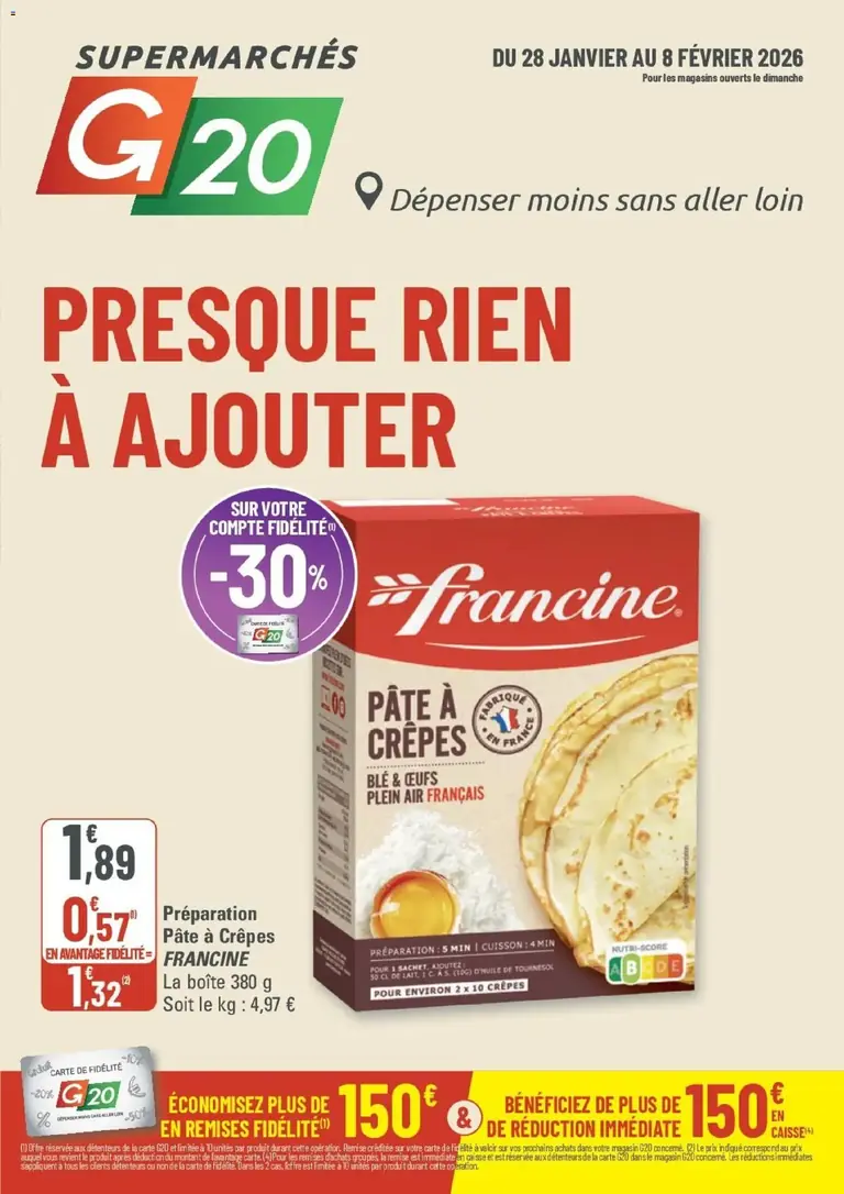 G20 Supermarchés catalogue 28/01/2026 - nouveau prospectus