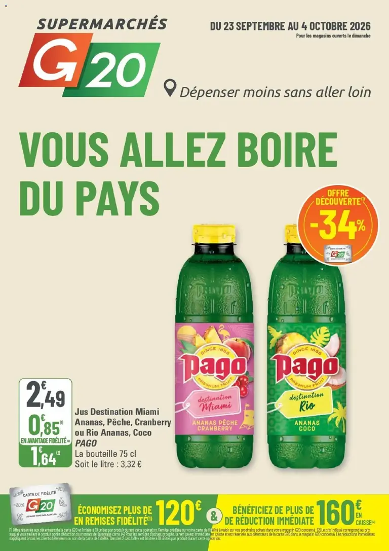 catalogue G20 Supermarchés du 23 septembre 2026